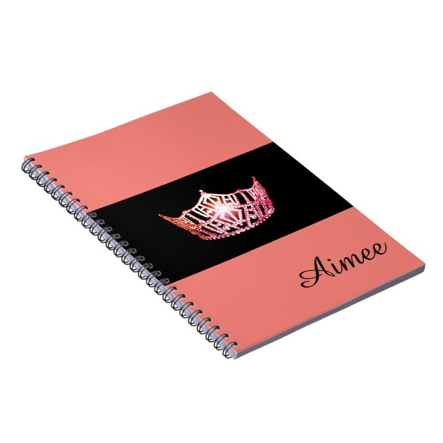 Cuaderno Miss América Coral Nombre personalizado para bloc  (Lado Derecho)