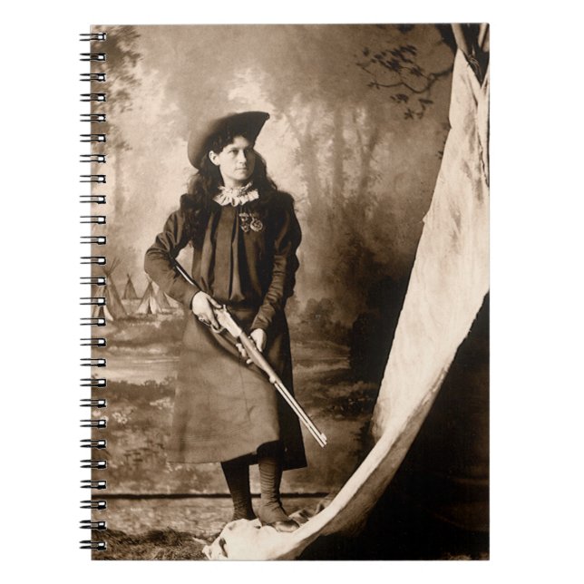 Cuaderno Miss Annie Oakley con un retrato fotográfico vinta (Frente)