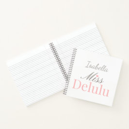 Cuaderno Miss Delulu, Funny Pink Aesthetic Gift for Her