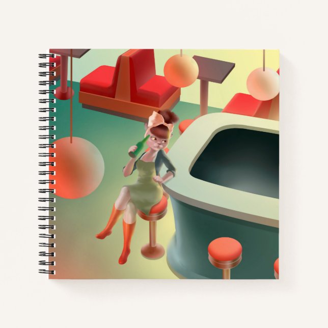 Cuaderno Miss Meow - Serie nocturna de bares (Anverso)