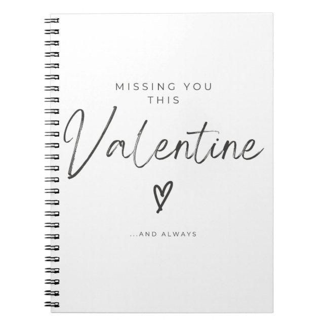 Cuaderno Missing You This Valentine Script Heart (Frente)