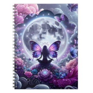 Cuaderno Mística Mariposa de Hadas Zen Luna Llena Cósmica