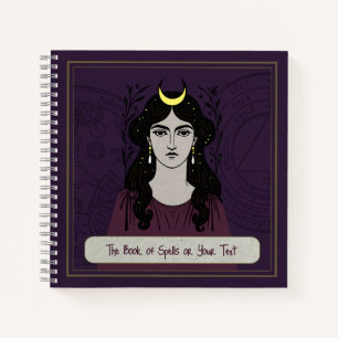 Cuaderno místico de hechizos de bruja de 8.5x8.5"