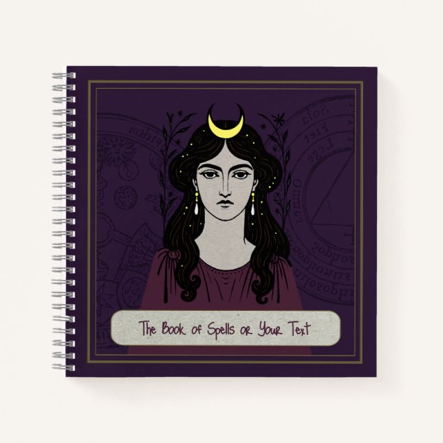 Cuaderno místico de hechizos de bruja de 8.5x8.5" (Anverso)