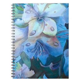 Cuaderno Misty Blue Azaleas en acuarela