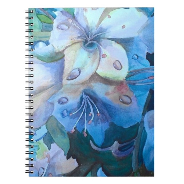 Cuaderno Misty Blue Azaleas en acuarela (Frente)