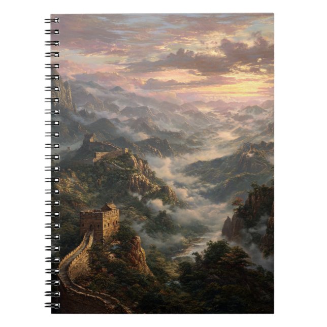 Cuaderno Misty Sunrise Over The Great Wall Notebook (Frente)