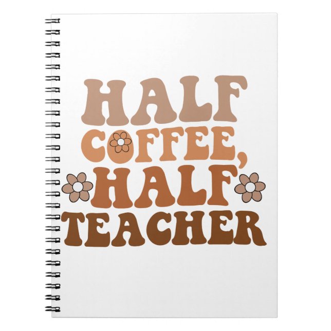 Cuaderno Mitad Café Mitad Maestro Regreso a Clases Maestro (Frente)