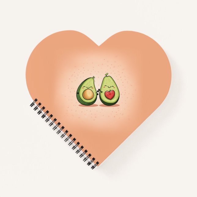 Cuaderno Mitades de aguacate del día de San Valentín con pa (Anverso)