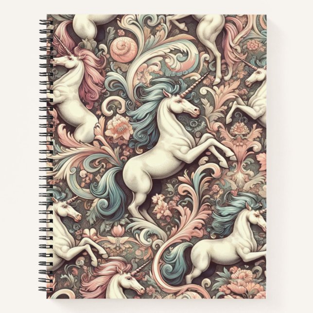 Cuaderno Míticas Unicornios Victorianas: Floral encantada (Anverso)