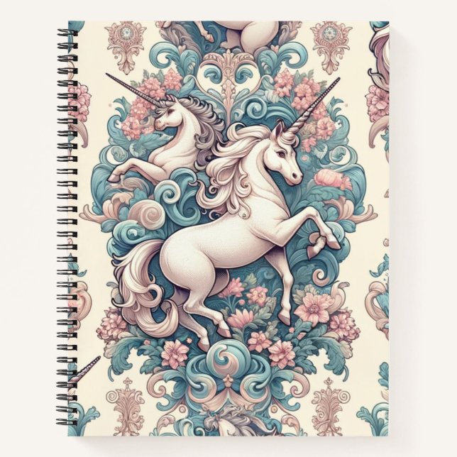 Cuaderno Míticas Unicornios Victorianas: Floral encantada (Anverso)