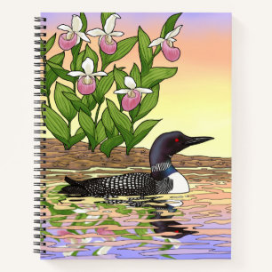Cuaderno MN State Bird Flower Lopper Lady Slipper