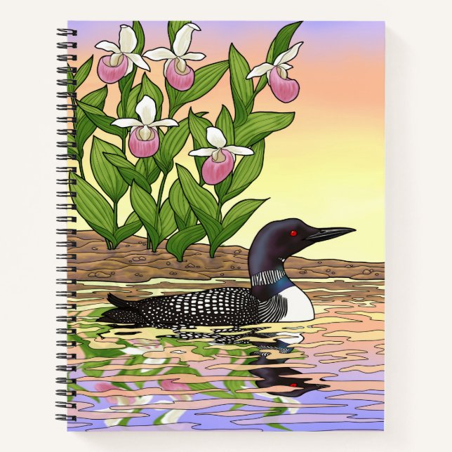 Cuaderno MN State Bird Flower Lopper Lady Slipper (Anverso)