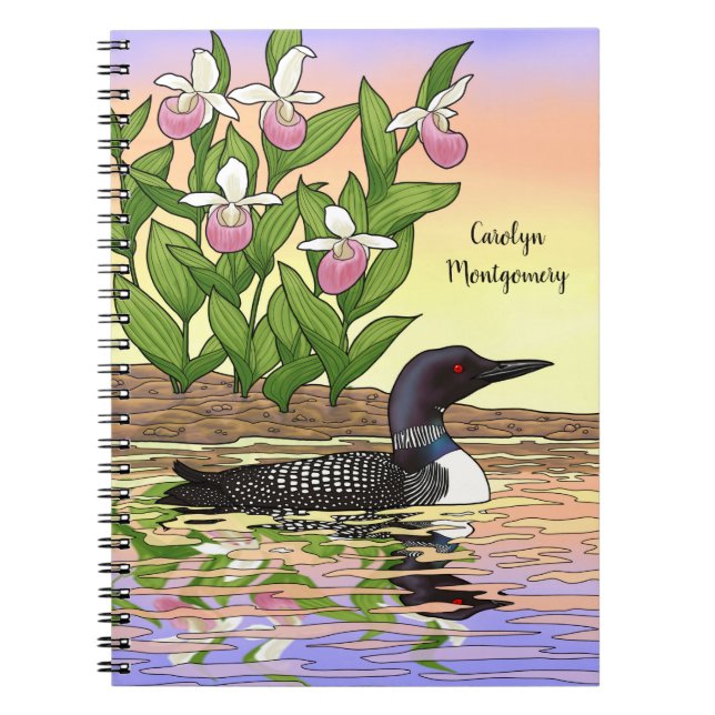 Cuaderno MN State Bird Flower Lopper Lady Slipper (Frente)