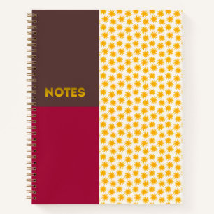 Cuaderno Mocha Crimson Gold Sunburst - M