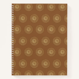 Cuaderno Mocha | Medallones de Flor de Zinnia Dorada