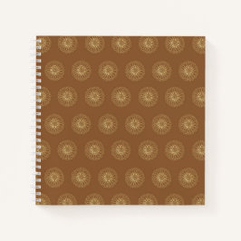 Cuaderno Mocha | Medallones de Flor de Zinnia Dorada