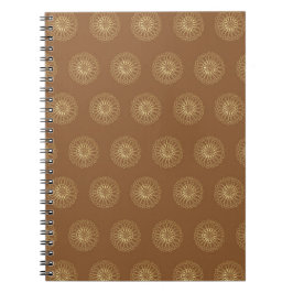 Cuaderno Mocha | Medallones de Flor de Zinnia Dorada