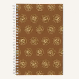 Cuaderno Mocha | Medallones de Flor de Zinnia Dorada