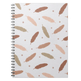 Cuaderno Mocha Mousse Feathers Spiral Notebook