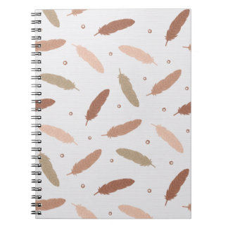 Cuaderno Mocha Mousse Feathers Spiral Notebook