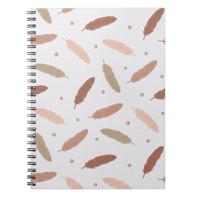 Cuaderno Mocha Mousse Feathers Spiral Notebook (Frente)