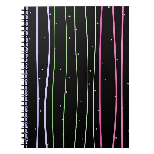 Cuaderno Mochila con estrellas con líneas onduladas (Frente)