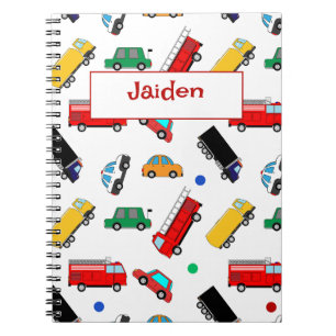 Cuaderno Mochila con nombre de niño Carrera de coches Regre