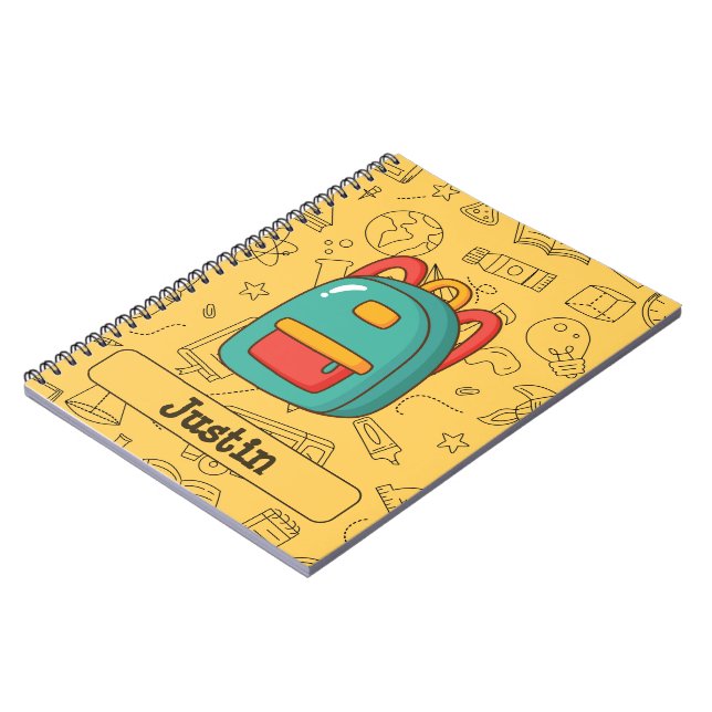 Cuaderno Mochila personalizada de vuelta al cole y garabato (Lado Izquierdo)
