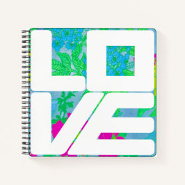 Cuaderno Mod LOVE en espiral de fondo floral