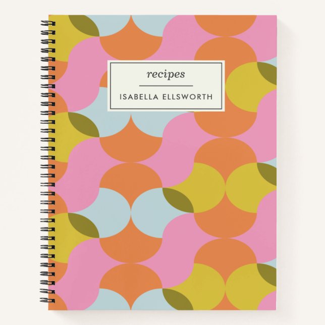 Cuaderno Mod Medio Siglo Resumen Formas Pastel Receta (Anverso)