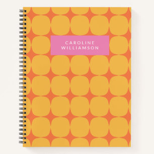 Cuaderno Mod Mid Century en amarillo y Naranja personalizad