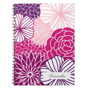 Cuaderno MOD rosada y púrpura floral