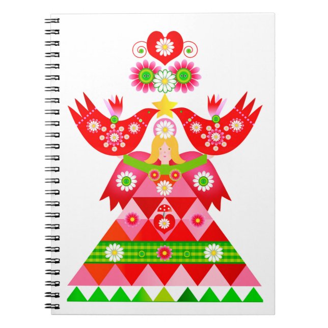 Cuaderno Mod Scandi Holiday Bird Angel Note Book (Frente)