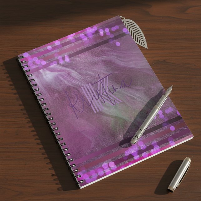 Cuaderno Moda abstracta Nombre Purpurinoso morado rosado e  (Subido por el creador)