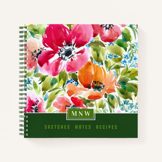 Cuaderno Moda acuarela floral (Anverso)