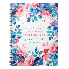 Cuaderno Moda acuarela Floral 90 cumpleaños libro de invita