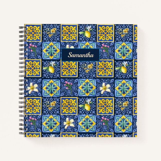 Cuaderno Moda Azul verde azulado Cítrico Siciliano Mediterr (Anverso)