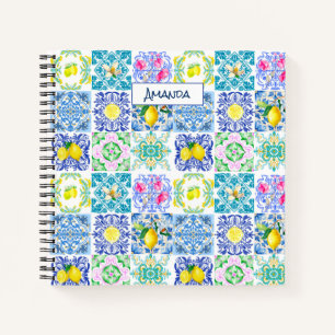 Cuaderno Moda azulejo siciliano azulejos mediterráneos de A