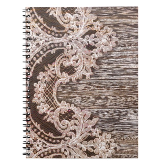 Cuaderno moda bohemia país occidental encaje floral (Frente)