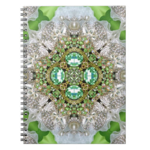 Cuaderno Moda Bohemia Vintage Moda verde azulada esmeralda