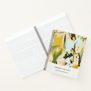 Cuaderno Moda Boho Colorful Yellow Ochre Pintado Floral