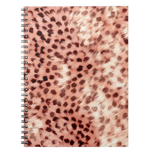 Cuaderno Moda Bonito Girly Rosa Gold Leopard (Frente)
