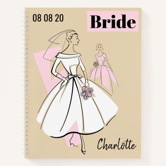 Cuaderno Moda Bride Meutral Group Bride Nombre de novia Fec (Anverso)