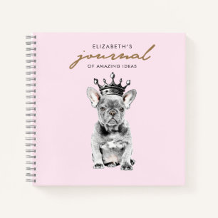 Cuaderno Moda Bulldog francés Francés Real Rosa