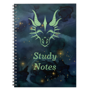 Cuaderno Moda Cabeza de Dragón Verde y Universo Azul oscuro