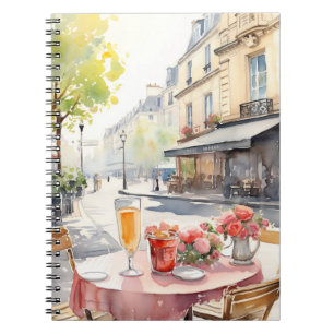 Cuaderno Moda Cafe parisino ilustracion acuarela