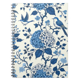 Cuaderno Moda Chinoiserie, Hydrangeas y Bluebirds