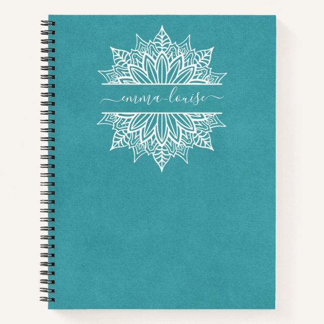 Cuaderno Moda Circular moderna Mandala caligrafía Monograma (Anverso)