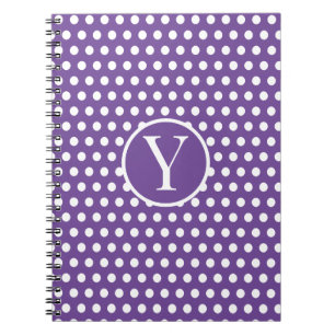 Cuaderno Moda clásica letra inicial Polka Punto púrpura